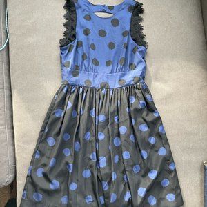 Corey Lynn Calter Open V Back Polka Dot Party Dress